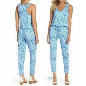 LILLY PULITZER PAULINA JUMPSUIT MULTI BENNET BLUE LETS MANGO